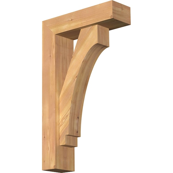 Ekena Millwork Imperial Block Smooth Bracket w/ Offset Brace, Western Red Cedar, 5 1/2"W x 18"D x 30"H BKT0604X18X30IMP05SWR - main